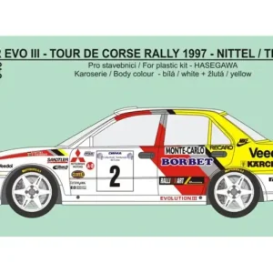 Retour Gratuit Rejimodel 349 Mitsubishi Lancer Evo III – Tour de Corse 1997 - Nittel "Limited" (for Hasegawa Kits)