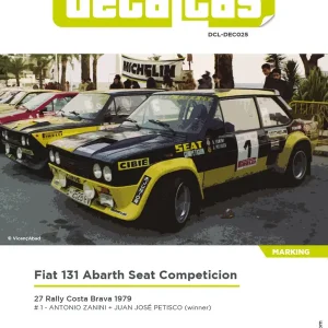 Decalcas DEC025 Fiat 131 Abarth sponsored by Seat Competicion 1979 (for Italeri and Revell Kits) Vente Flash