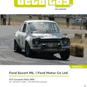 Decalcas DEC030 Ford Escort RS1600 Mk I sponsored by Ford Motor Co Ltd 1969 (for Belkits Kits) Remise