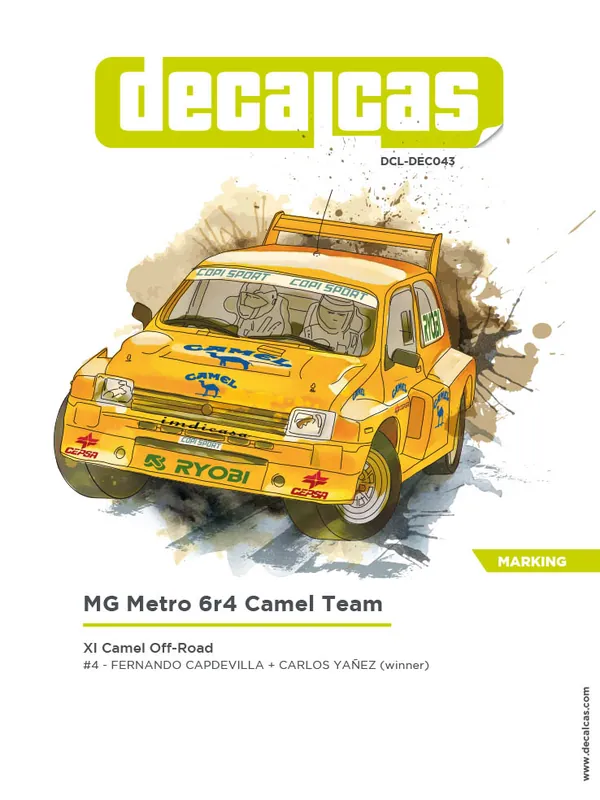 Decalcas DEC043 MG Metro 6R4 Group B Team Camel 1990 (for Belkits Kits) Usine Directe