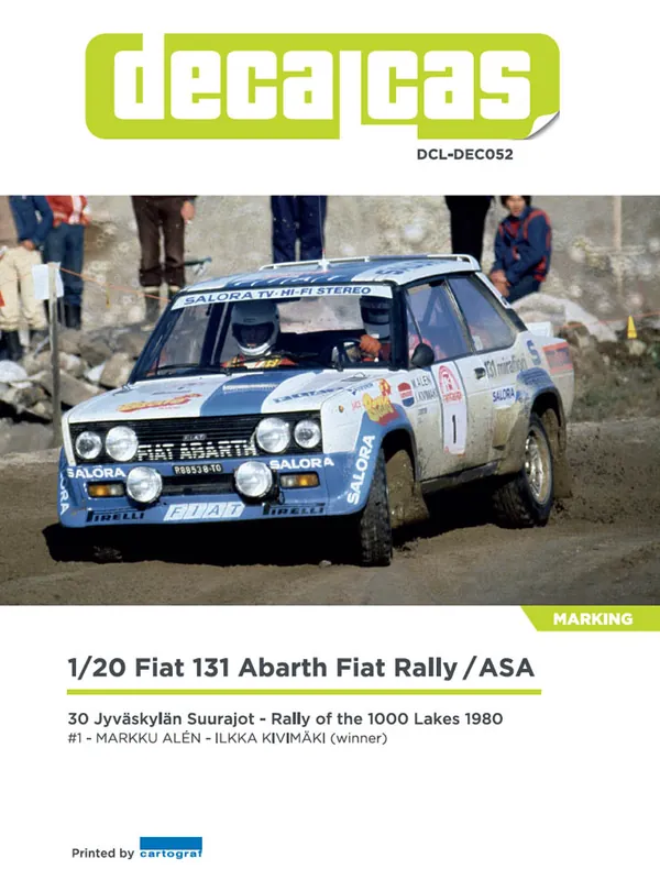 Pas Cher Decalcas DEC052 Fiat 131 Abarth Rally Team Fiat Rally / ASA sponsored by Salora 1980 (for Tamiya Kits)
