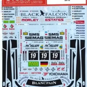 Promotion Studio 27 DC0970 Mercedes SLS AMG GT3 - No.19 Black Falcon 2012 Decals Set (for Fujimi Kits)