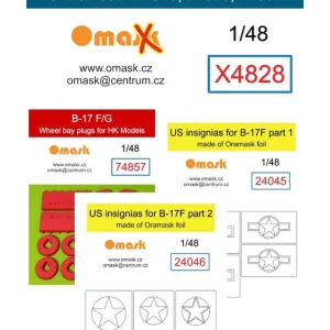 Omask X4828 Boeing B-17 F - O-max Set (for Eduard and HK Models Kits) Petit Prix
