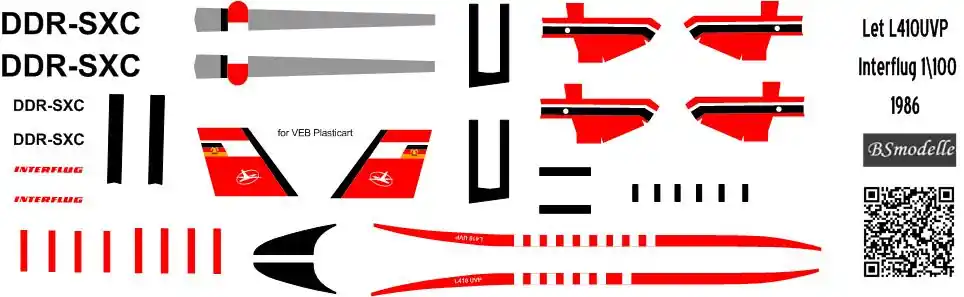 Authentique BSmodelle 100473 Let L-410 Turbolet - Interflug decal