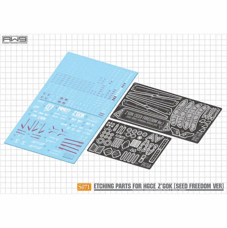 Produit De Marque Madworks AW9 S71 Photo-Etched Detail-Up Parts With Decal For HG 1/144 Z‘Gok (Seed Freedom Version)