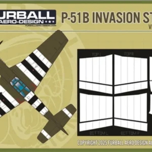 Furball Aero-Design FMS031 North American P-51 B Invasion Stripes Masks (for Eduard and Tamiya Kits) Expédition Rapide