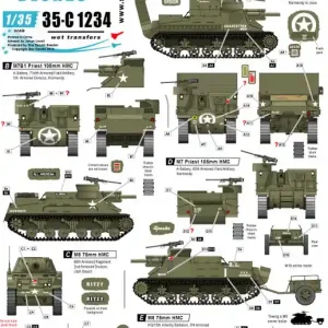 Vente Directe Star-Decals 35-C1234 US S.P. Howitzers. M7 Priest and M8 HMC. 75th-D-Day-Special.