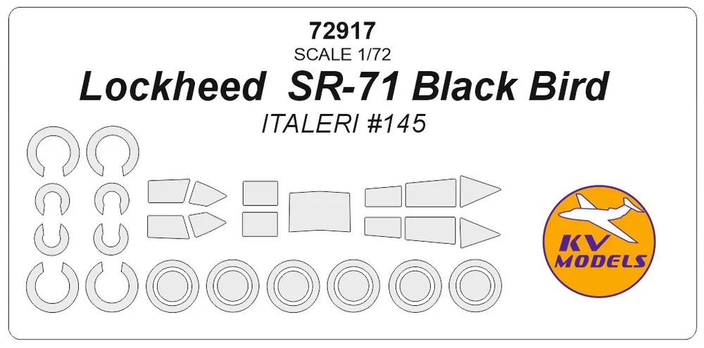 Promotion Saisonnière KV Models 72917 Lockheed SR-71 Black Bird (ITALERI) + wheels masks