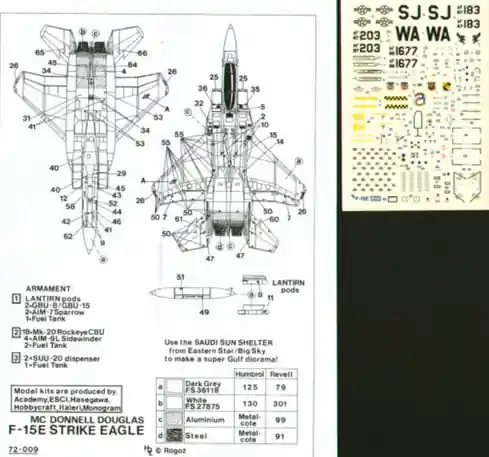 Solde Hi-Decal Line 72009 F-15 Strike Eagle