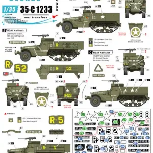 Commande En Gros Star-Decals 35-C1233 US M3A1 Halftracks. 75th-D-Day-Special. Normandy and France in 1944.