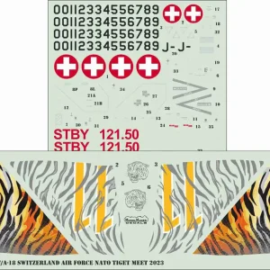 Haute Qualité Model Maker Decals D72204 F/A-18 C Switzerland Air Force, NATO Tiger Meet 2023