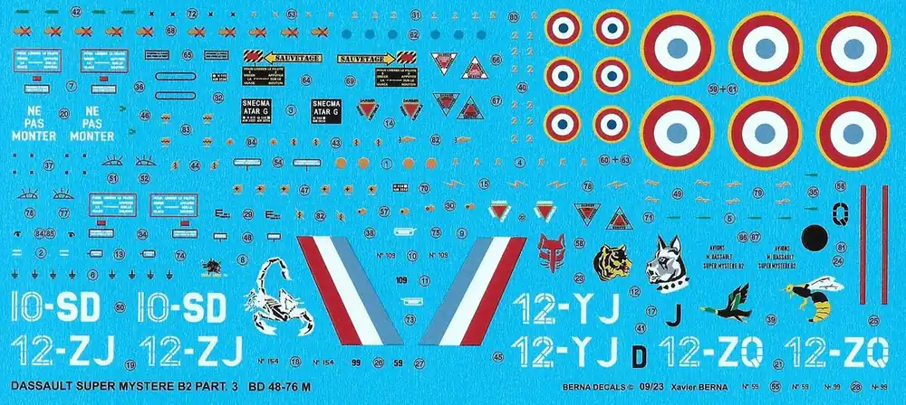 Prix Bas Berna Decals 48076M Dassault Super Mystere B2 - Part 3