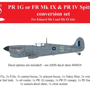 Aims 48P046 Supermarine Spitfire PR.IG / IV or FR.IX - for Eduard Mk.I or Mk.IX kits Vente Directe