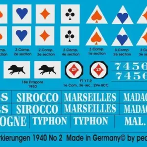 Bon Marché Peddinghaus-Decals 0773 French Tank Markings 1939-1940 No. 2