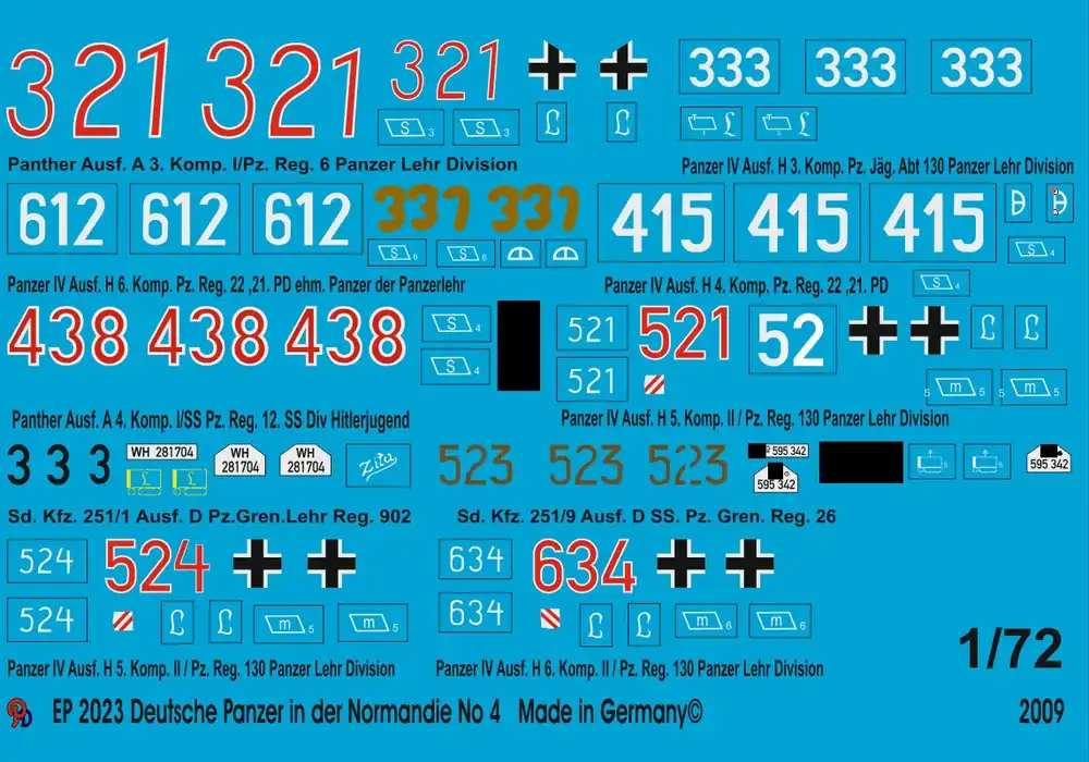 Super Prix Peddinghaus-Decals 2023 German Tanks In The Normandy No. 4