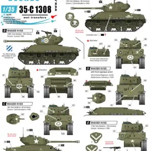 Produit De Marque Star-Decals 35-C1308 US Armored Mix 1. M4A3E8 ‘Easy Eight‘ HVSS in Europe 1944-45.