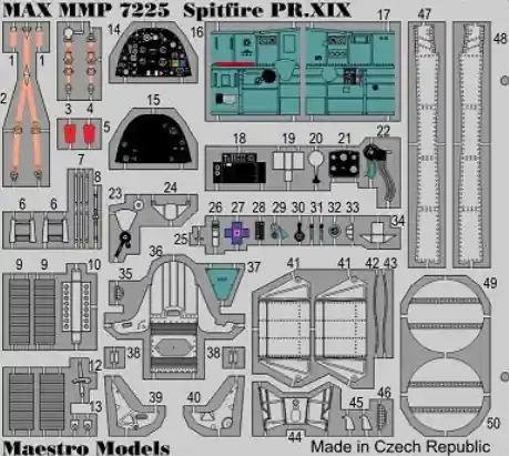Maestro Models P7225 S31 Spitfire PR Mk.XIX detail set PRE-PAINTED Offre Limitée