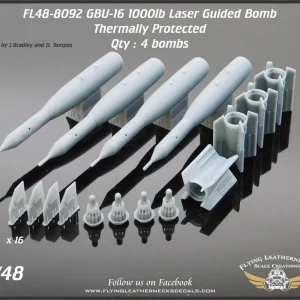 Meilleur Prix Flying Leathernecks 48-8092 GBU-16 1000lb Laser Guided Bomb - Thermally Protected (4 pcs / 3D-Printed)