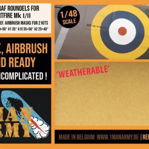 1 Man Army 48GEN520 Supermarine Spitfire Mk.I/Mk.II - Roundels Generic Set Seulement Aujourd'hui