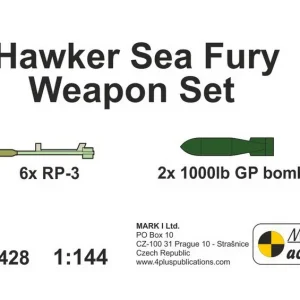 Prix Promo Mark I Models A14428 Hawker Sea Fury Weapon Set