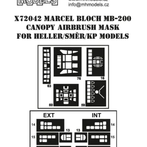 Vente Flash MH Models X72042 Marcel Bloch MB-200 canopy airbrush mask