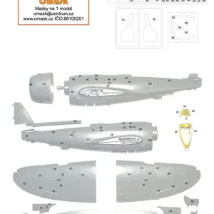 Omask 17004 Republic P-47 D / M - Mask for Panels (for Tamiya kits) Top Vente