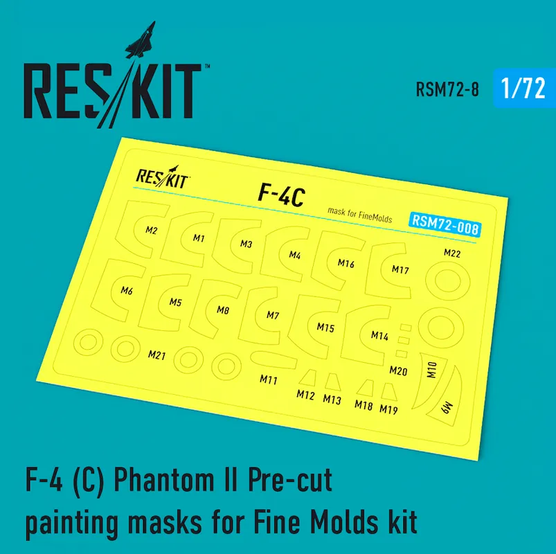 RES/KIT M72-0008 F-4 (C) Phantom II Pre-cut painting masks Commander Vite