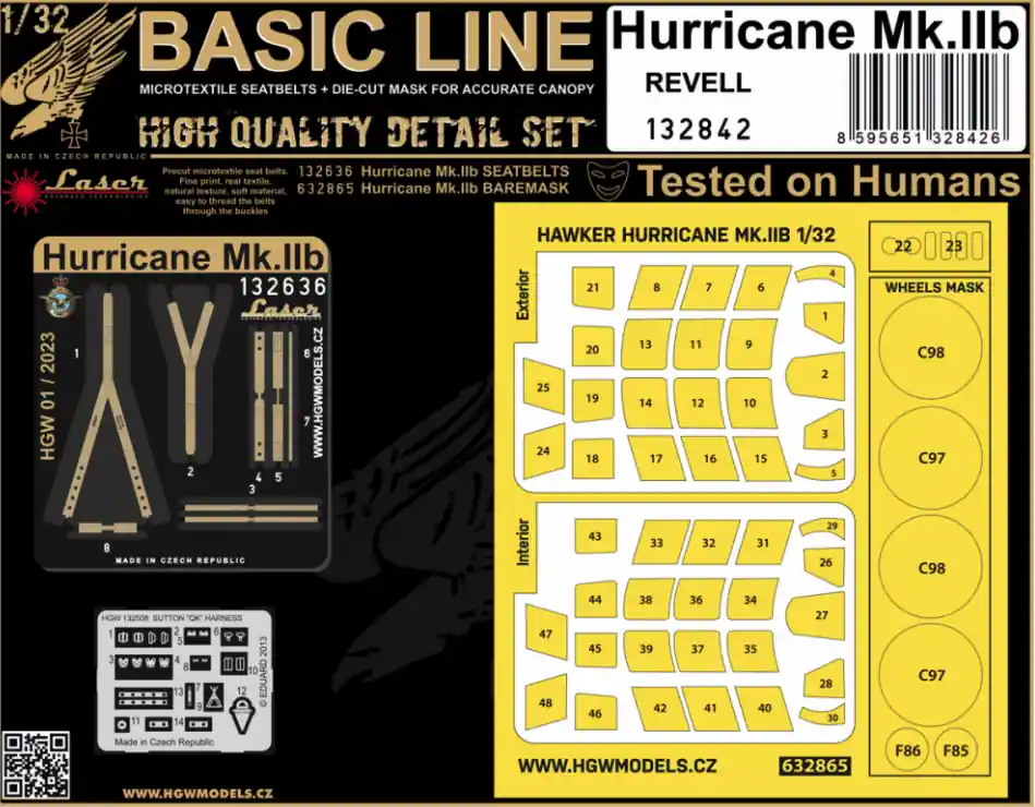 HGW Models 132842 Hawker Hurricane MK.IIB set Produit De Marque