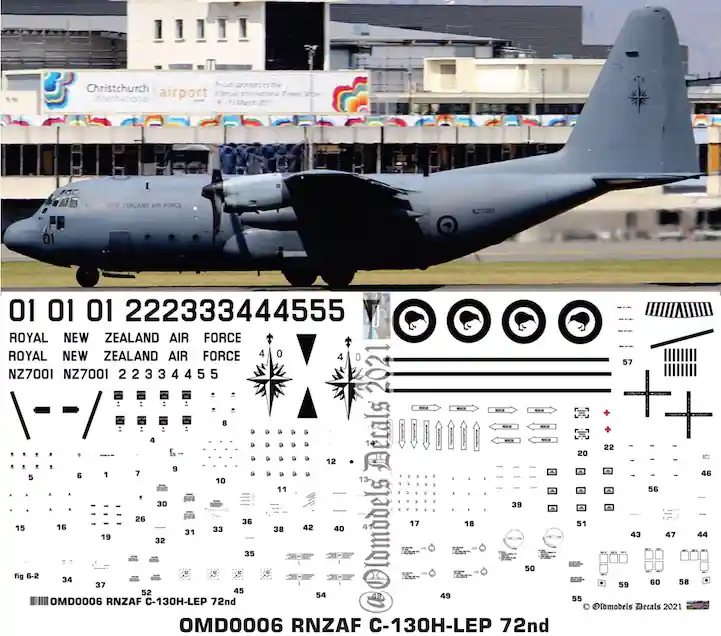 Offre Du Jour Old models Decals 0006 Lockheed C-130 H - RNZAF Final Scheme