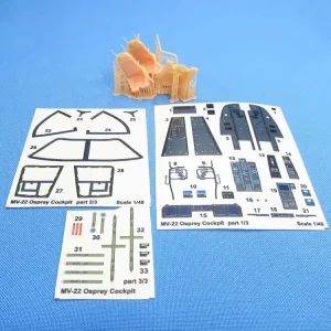 Meilleur Choix Metallic Details MDR48237 Bell-Boeing MV-22 Osprey - 3D-printed Interior Seats and Decals (for Hobby Boss kits)