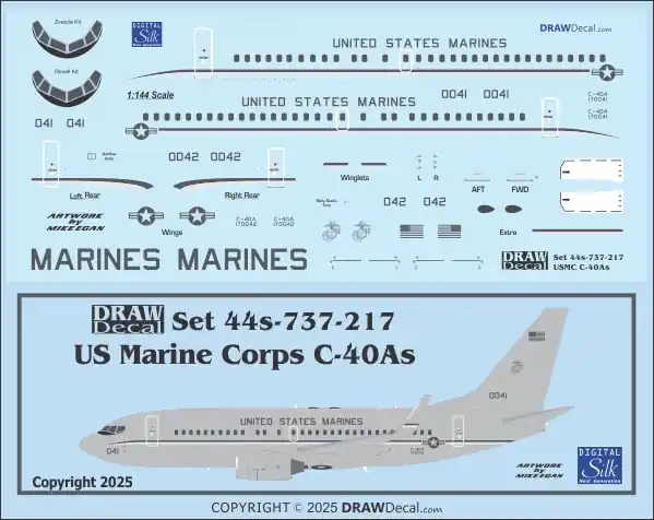 Draw Decal 44-737-217 Boeing C-40 A - US Marine Corps Meilleure Vente