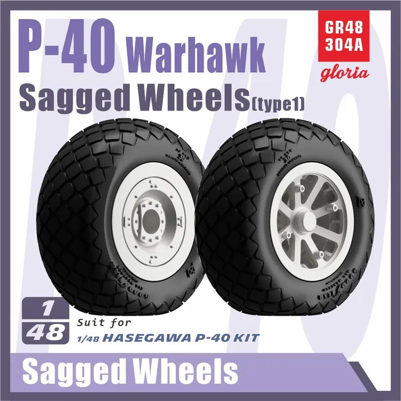 Expédition Rapide Gloria Model GR48304A P-40 Warhawk Sagged Wheels (Type 1) (Hasegawa)