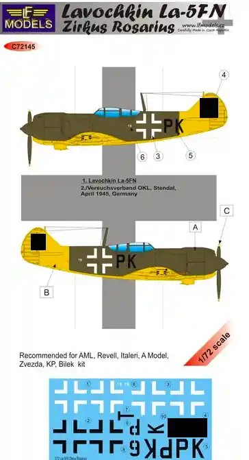 LF Models C72145 Lavochkin La-5FN Zirkus Rosarius Quantité Limitée