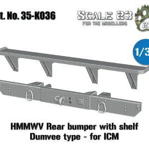 Scale23 35-K036 HMMWV zderzak tylny z półką typu Dumvee dla ICM - 1 kpl Commander Maintenant