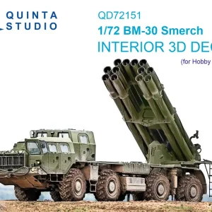 Quinta Studio QD72151 BM-30 Smerch - 3D-Printed & Coloured Interior (for Hobby Boss kits) Soldes