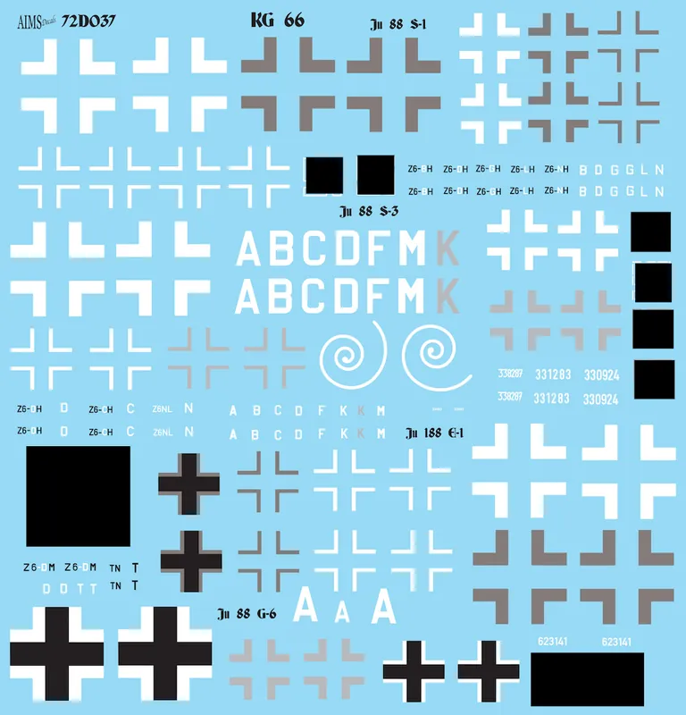 Aims 72D037 KG 66 Decals (20 schemes) Promotion