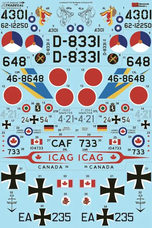 Offre Du Jour Xtradecal 48210 Lockheed F-104 G/J/S Starfighter Part 3 (7 schemes)