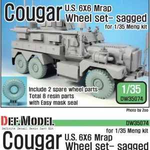 DEF Model DW35074 US Cougar 6X6 Mrap Sagged Wheel set - 2 Spare wheel (for Meng 1/35) Prix Bas