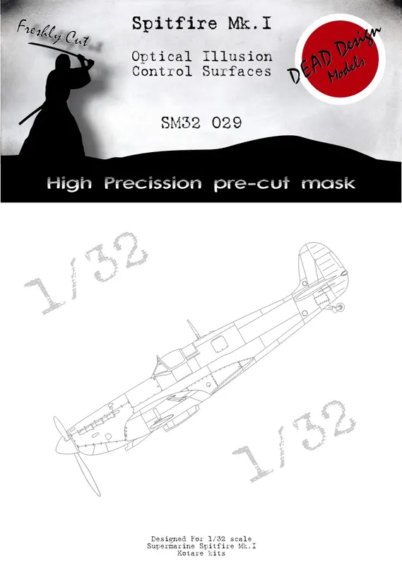 DEAD Design Models SM32029 Supermarine Spitfire Mk.I - Optical Illusion Control Surface (for Kotare Kits) Top Vente