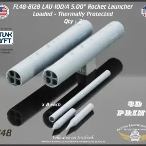 Usine Directe Flying Leathernecks 48-8128 LAU-10D/A 5.00" Rocket Launcher Thermally Protected - Loaded (2 pcs / 3D-Printed)