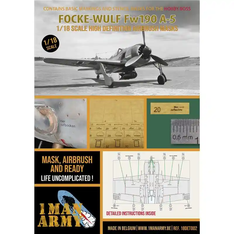 1 Man Army 18DET002 Focke Wulf Fw-190 A-5 (for Hobby Boss Kits) Meilleur Prix