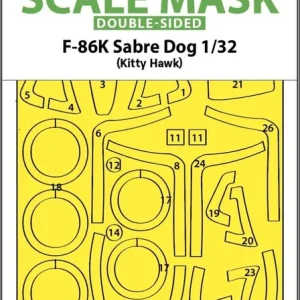 Prix Promo Art Scale Kit M32106 F-86K Sabre Dog - Double-Sided Express Fit Mask (For Kitty Hawk)