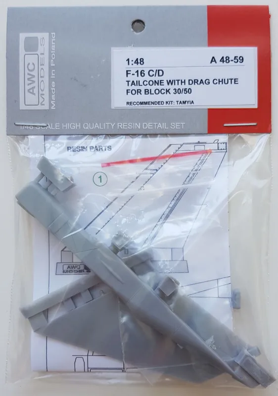 AWC-MODEL A48-59 F-16 C/D Tailcone With Drag Chute For Block 30/50 (For Tamiya) Expédié Aujourd'hui