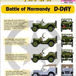 H-Model Decals T72029 Willys Jeep MB/Ford GPW D-Day, Battle of Normandy Marque