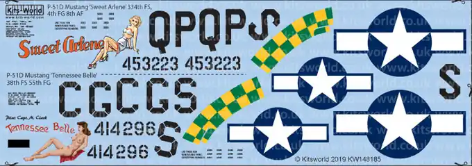 Retour Gratuit Kits World 148185 North American P-51 D Mustang (‘Sweet Arlene‘ and ‘Tennessee Belle‘)