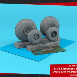 Armory Models Group AW48338 B-24 Liberator / PB4Y Privateer wheels w/ weighted tyres type "a" (GY), 2 types nose wheels, 3D-printed mudguard & PE hubcaps Achetez Aujourd'hui