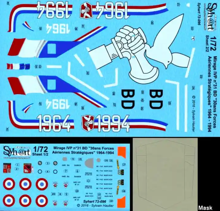 Acheter En Ligne Syhart Decal 72-096 Mirage IVP n°31 BD "30ans FAS" 1964-1994