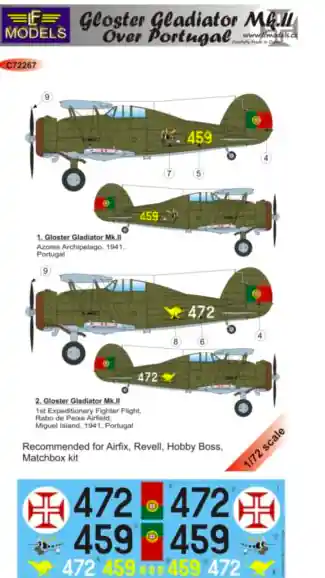 LF Models C72267 Gloster Gladiator MK.II over Portugal Petit Prix