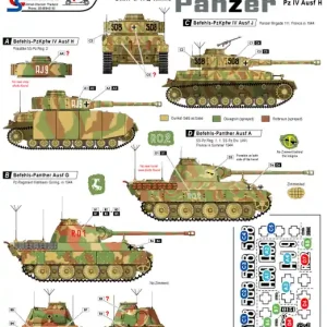 Acheter Direct Star-Decals 35-887 Befehls-Panzers. Bef-Panther A and G, Bef-Pz IV J, PzKpfw IV H