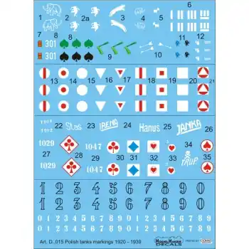 Vente Flash Model Maker Decals D25015 Polish tanks markings 1920 - 1939